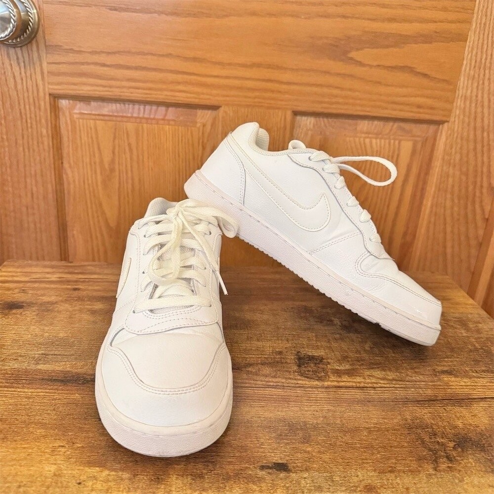 Nike Ebernon Low Sneakers Womens Size 8.5 Triple White Low Top Lace Up - Picture 2 of 7